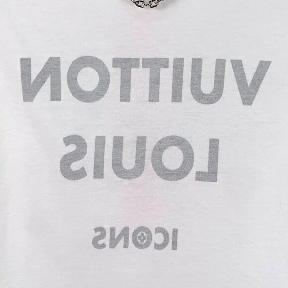 Louis Vuitton White Printed Cotton Round-Neck Short-Sleeve T-Shirt M Size Made I - Picture 6 of 8